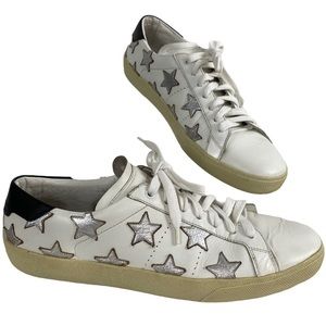 Saint Laurent Star Leather Sneakers Size 12 White